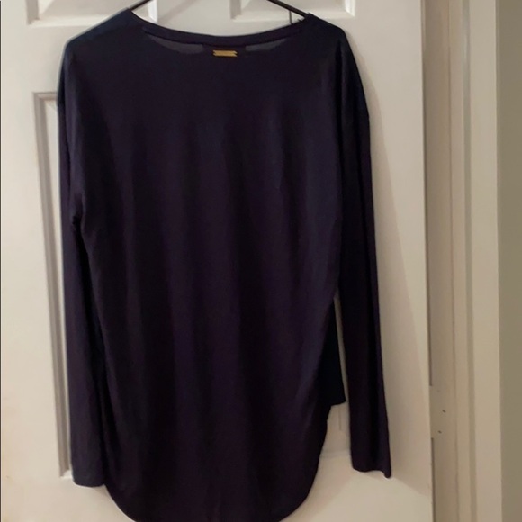 Michael Kors Navy Long Sleeve Blouse Size M - Picture 4 of 6